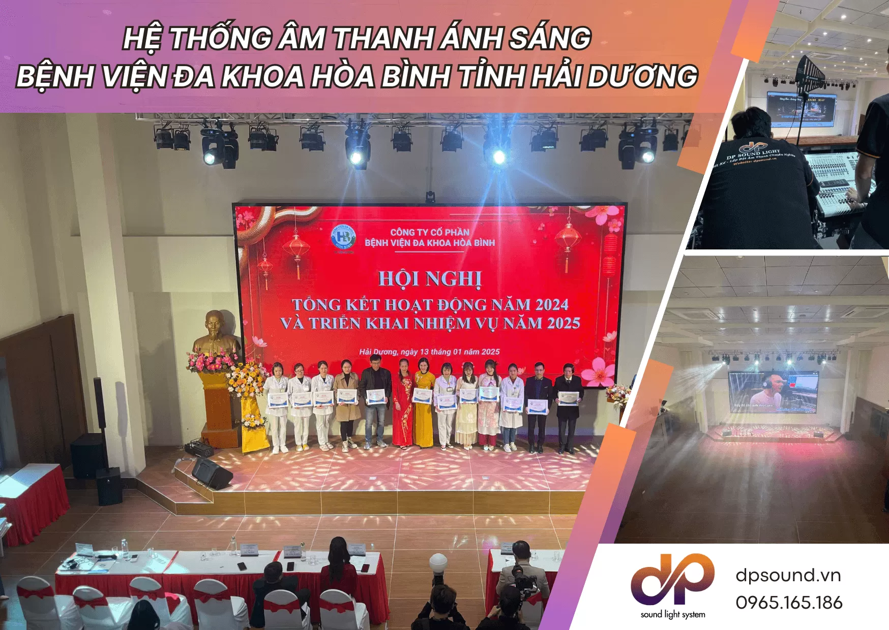 Lắp Đặt Hệ Thống Âm Thanh Ánh Sáng và Màn Led tại Hội Trường Bệnh Viện Đa Khoa Hòa Bình Tỉnh Hải Dương